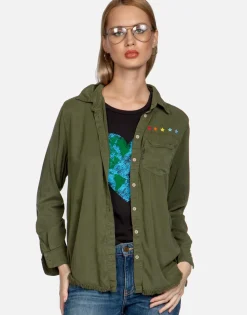 Lauren Moshi Rainbow Eye Stars L/S Button Up Denim Shirt | Sloane By *Women Long Sleeve