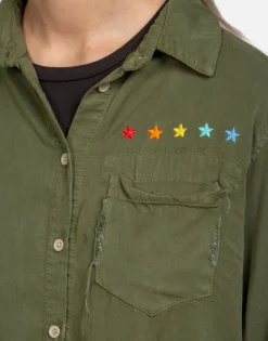 Lauren Moshi Rainbow Eye Stars L/S Button Up Denim Shirt | Sloane By *Women Long Sleeve