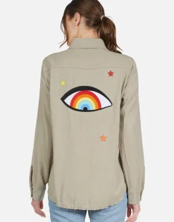 Lauren Moshi Rainbow Eye Stars L/S Button Up Denim Shirt | Sloane By *Women Long Sleeve