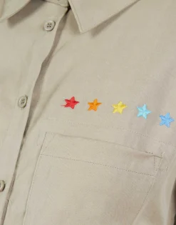 Lauren Moshi Rainbow Eye Stars L/S Button Up Denim Shirt | Sloane By *Women Long Sleeve