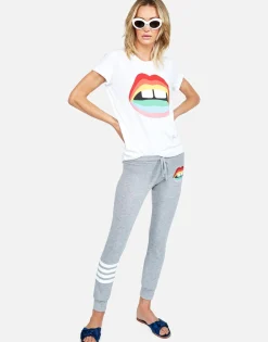 Lauren Moshi Rainbow Gap Mouth Vintage S/S Roll Up Tee | Edda By *Women Short Sleeve