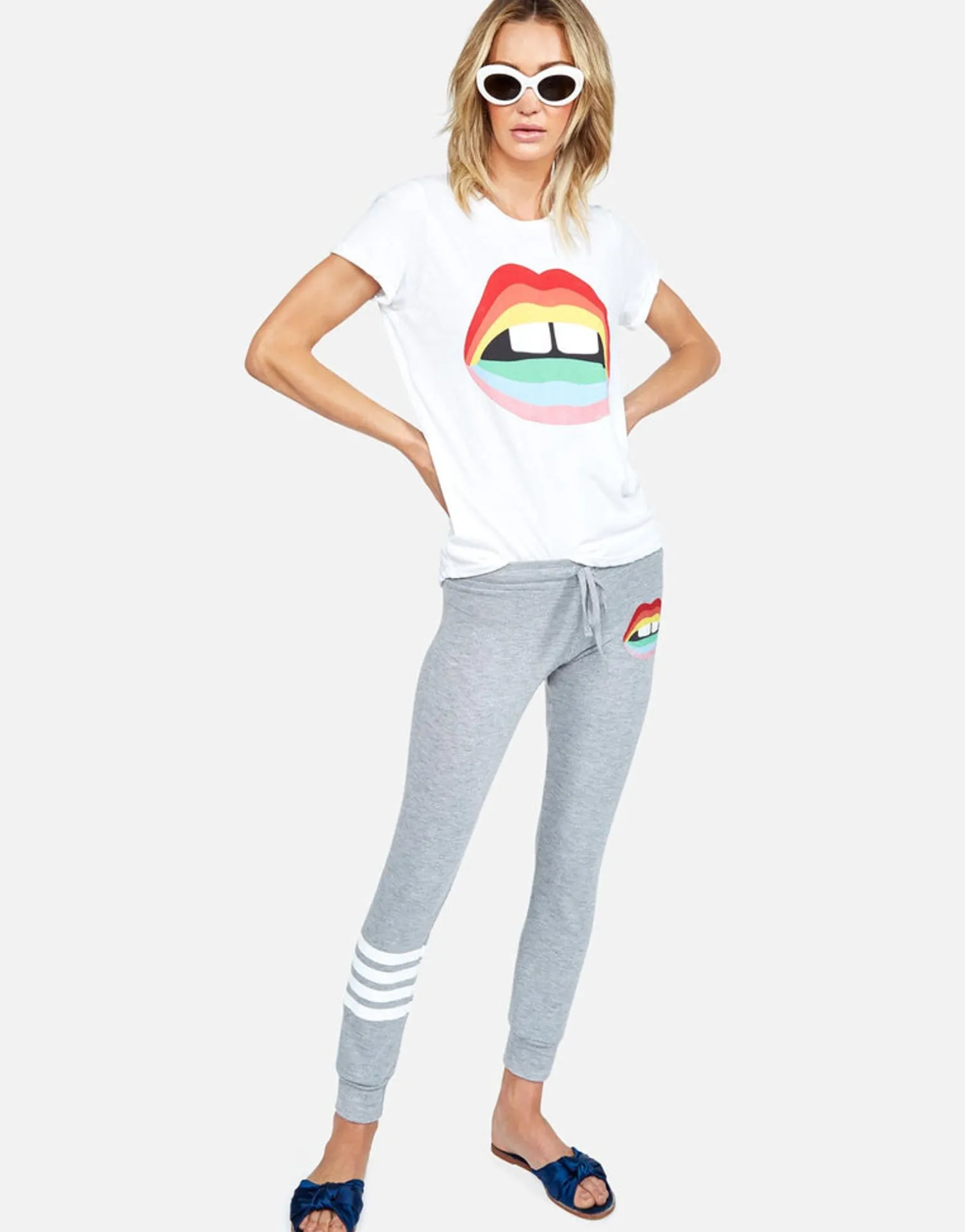 Lauren Moshi Rainbow Gap Mouth Vintage S/S Roll Up Tee | Edda By *Women Short Sleeve