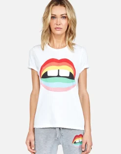 Lauren Moshi Rainbow Gap Mouth Vintage S/S Roll Up Tee | Edda By *Women Short Sleeve