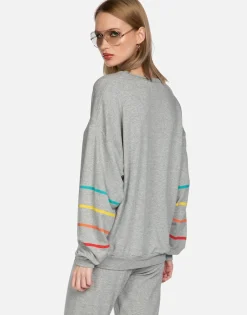 Lauren Moshi Rainbow Kiss Lip L/S Boyfriend Pullover | Babbs By *Women Long Sleeve