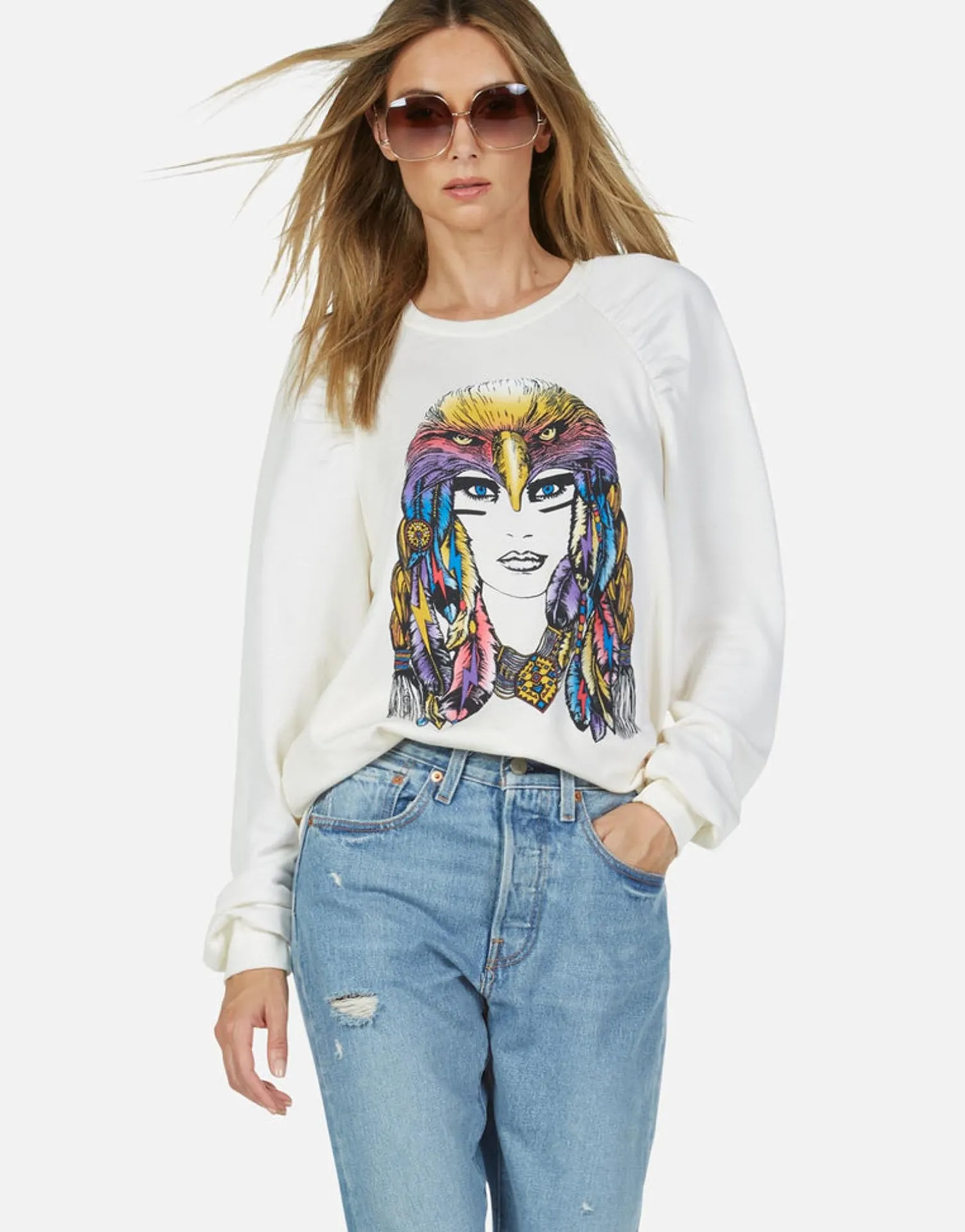 Lauren Moshi Rainbow Lady Eagle Vintage Pullover | Kaylin By *Women Long Sleeve