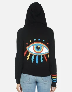 Lauren Moshi Rainbow Lighting Eye Zip Up Women'S Hoodie | Bonita By *Women Hoodies