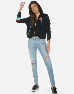 Lauren Moshi Rainbow Lighting Eye Zip Up Women'S Hoodie | Bonita By *Women Hoodies