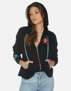 Lauren Moshi Rainbow Lighting Eye Zip Up Women'S Hoodie | Bonita By *Women Hoodies