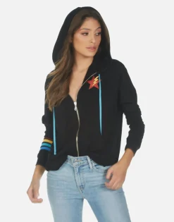 Lauren Moshi Rainbow Lighting Eye Zip Up Women'S Hoodie | Bonita By *Women Hoodies