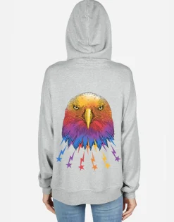 Lauren Moshi Rainbow Lightning Eagle Zip Up Hoodie | Avalyn By *Women Hoodies