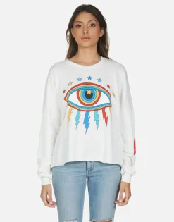 Lauren Moshi Rainbow Lightning Eye Crop Pullover | Lee By *Women Long Sleeve