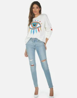 Lauren Moshi Rainbow Lightning Eye Crop Pullover | Lee By *Women Long Sleeve