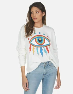 Lauren Moshi Rainbow Lightning Eye Crop Pullover | Lee By *Women Long Sleeve