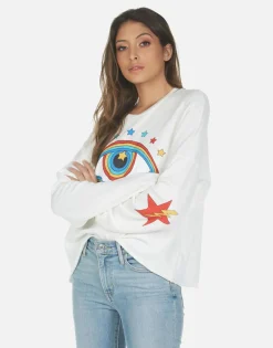 Lauren Moshi Rainbow Lightning Eye Crop Pullover | Lee By *Women Long Sleeve