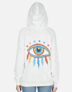 Lauren Moshi Rainbow Lightning Eye Half Zip Hoodie | Dezi By *Women Hoodies