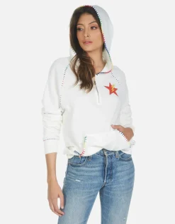 Lauren Moshi Rainbow Lightning Eye Half Zip Hoodie | Dezi By *Women Hoodies