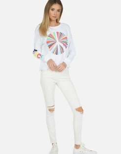 Lauren Moshi Rainbow Ray Peace Ls Pullover | Luella By *Women Long Sleeve