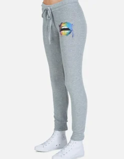 Lauren Moshi Rainbow Smudge Lip Classic Sweatpant W/Cuff | Kizzy By *Women Long Sweatpants