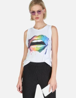 Lauren Moshi Rainbow Smudge Lip High Neck Tank | Peyton By *Women Tanks