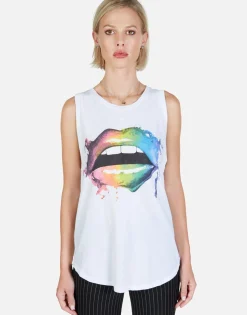 Lauren Moshi Rainbow Smudge Lip High Neck Tank | Peyton By *Women Tanks