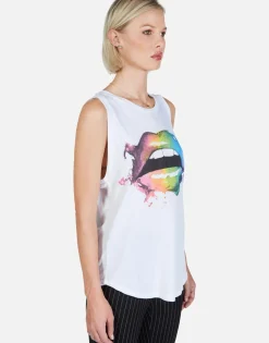 Lauren Moshi Rainbow Smudge Lip High Neck Tank | Peyton By *Women Tanks