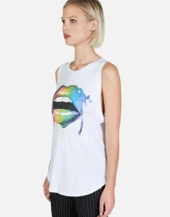 Lauren Moshi Rainbow Smudge Lip High Neck Tank | Peyton By *Women Tanks
