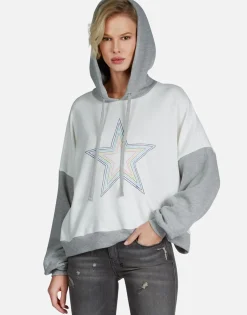Lauren Moshi Rainbow Star Outline Drop Shoulder Hoodie | Ellie By *Women Hoodies