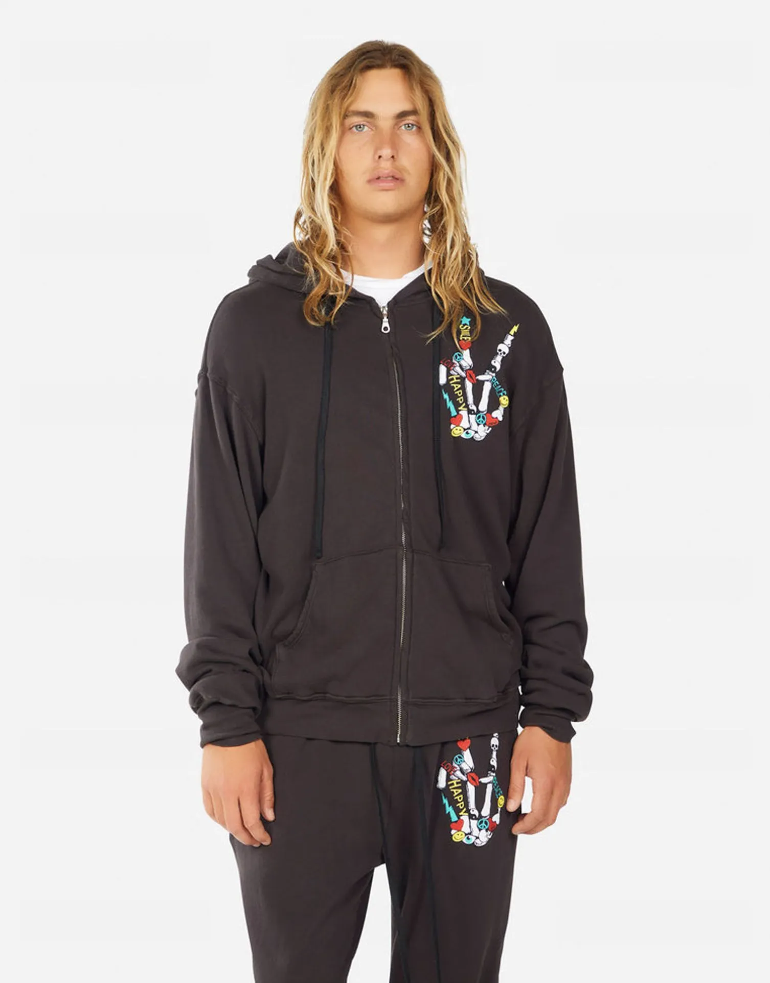 Lauren Moshi Ramirez Color Elements Skeleton Peace*Men Hoodies