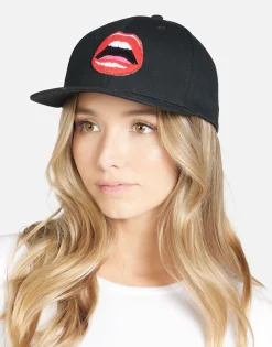 Lauren Moshi Red Open Lip Patch Canvas Hat In | Bay By * Hats