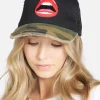 Lauren Moshi Red Open Lip Trucker Hat In Black/ Camo | Jilly By * Hats