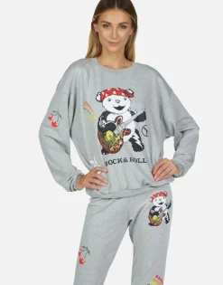 Lauren Moshi Rock Bear L/S Oversized Boyfriend Pullover | Babbs By *Women Long Sleeve