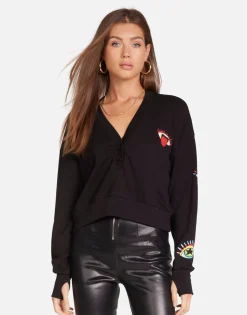 Lauren Moshi Rocker Eye L/S Henley In | Kathryn By *Women Long Sleeve