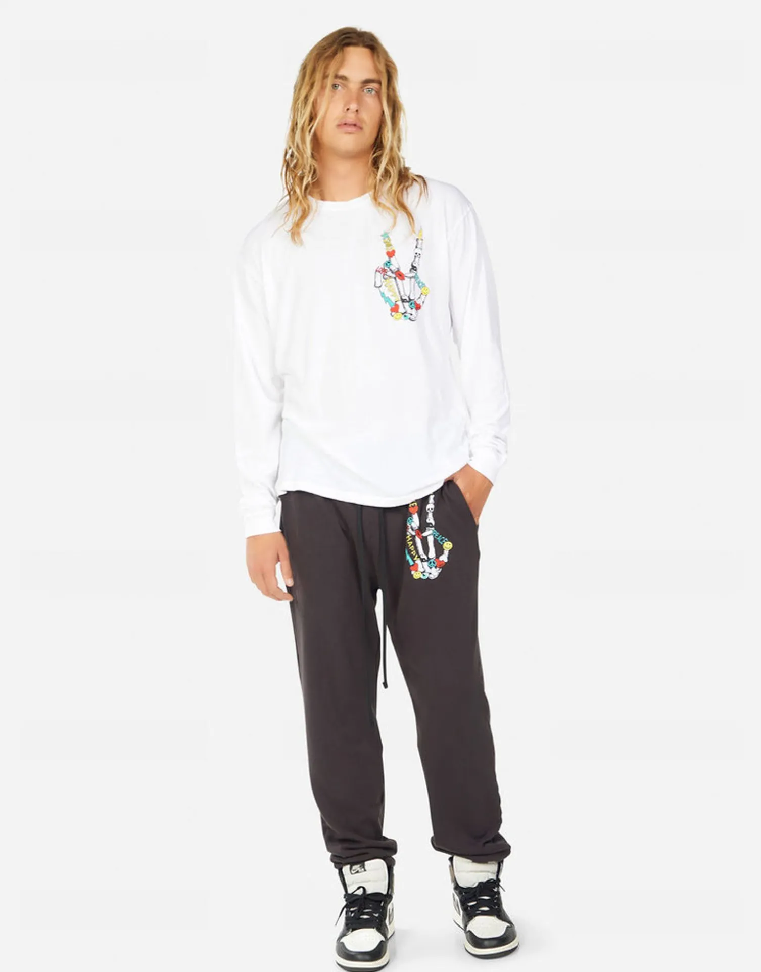 Lauren Moshi Rolston Color Elements Skeleton Peace*Men Tees