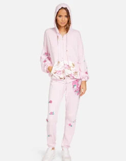 Lauren Moshi Roma Pink Rose Skull*Women Hoodies