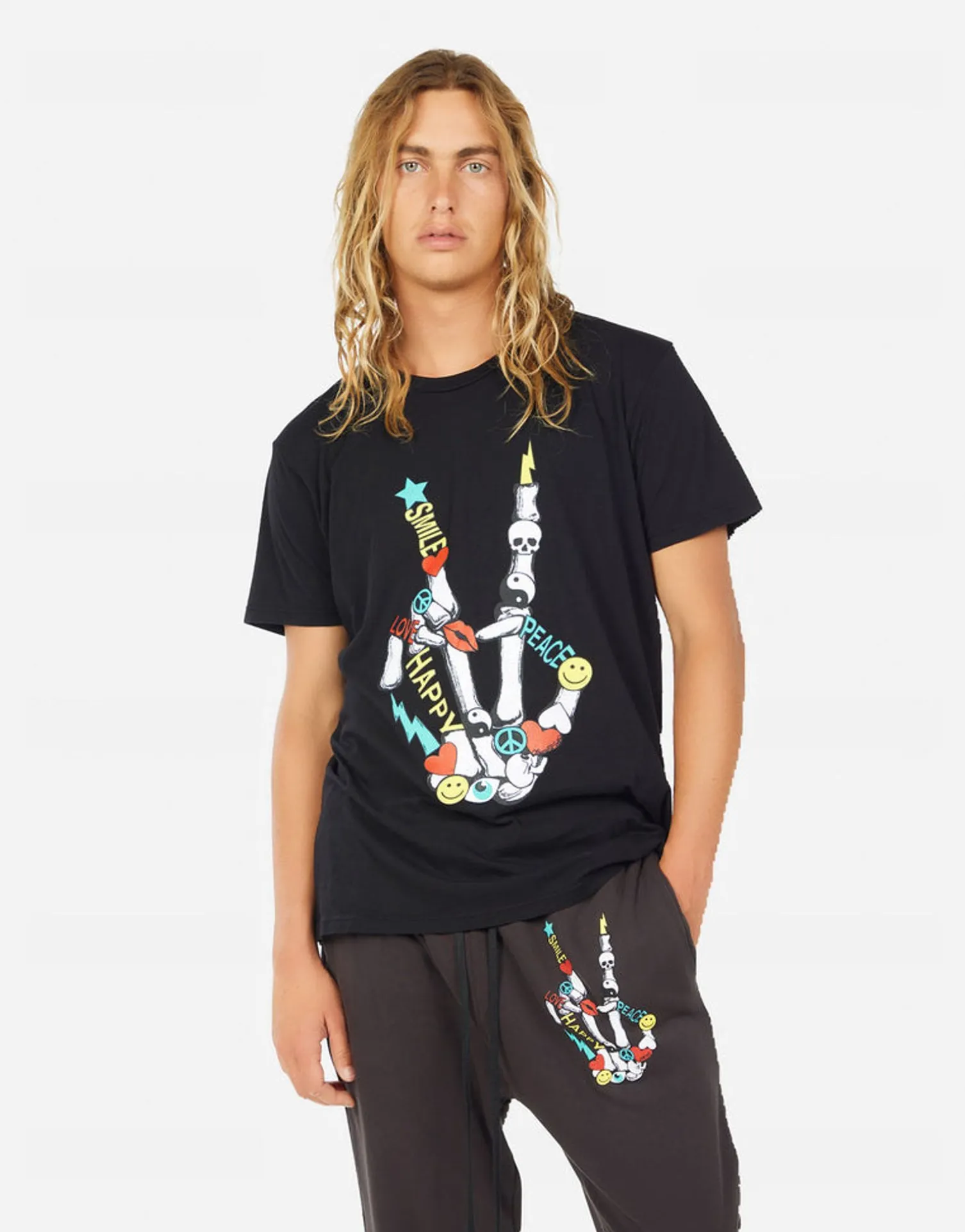 Lauren Moshi Sadler Color Elements Skeleton Peace*Men Tees