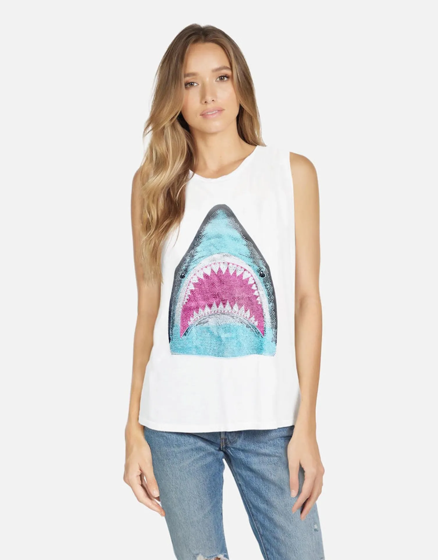 Lauren Moshi Shark Vintage Tank Top W/ Crystals | Kel X By *Women Tanks