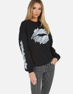 Lauren Moshi Sierra Scribble Lip*Women Long Sleeve