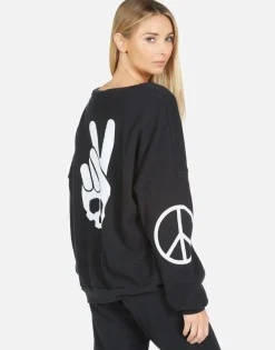 Lauren Moshi Sierra Skull Peace Hand*Women Long Sleeve