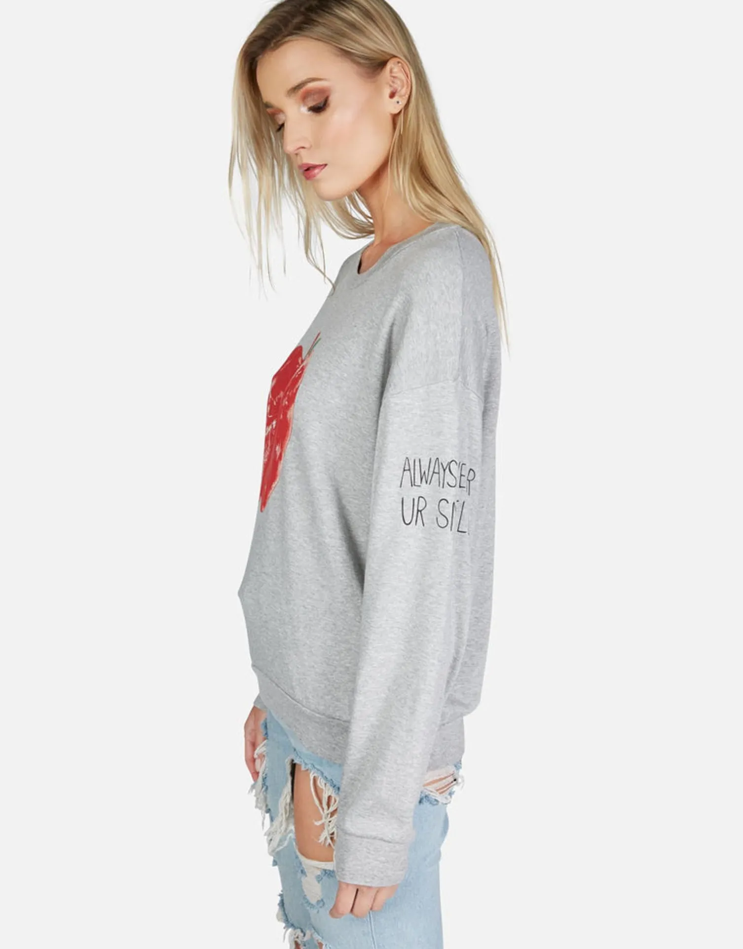 Lauren Moshi Skull Apple L/S Oversized Boyfriend Pullover | Babbs By *Women Long Sleeve