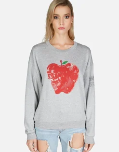 Lauren Moshi Skull Apple L/S Oversized Boyfriend Pullover | Babbs By *Women Long Sleeve