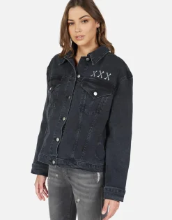 Lauren Moshi Skull Bone Eye Denim Boyfriend Jacket | Spencer By *Women Jackets
