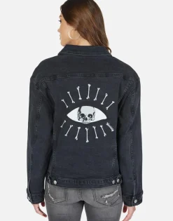 Lauren Moshi Skull Bone Eye Denim Boyfriend Jacket | Spencer By *Women Jackets