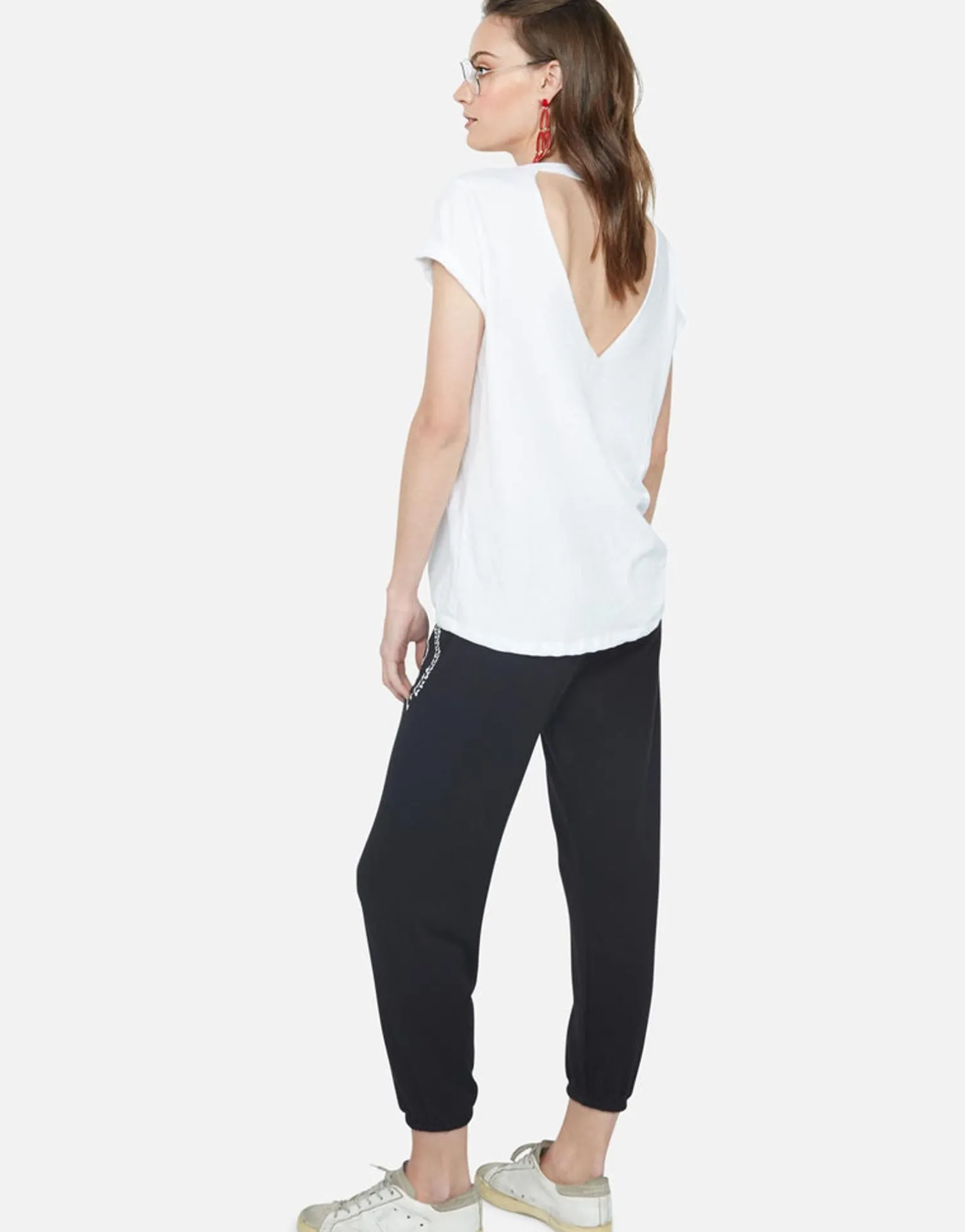 Lauren Moshi Skull Crest S/S Tee W/ V Cut-Out Back | Moxie By *Women Short Sleeve