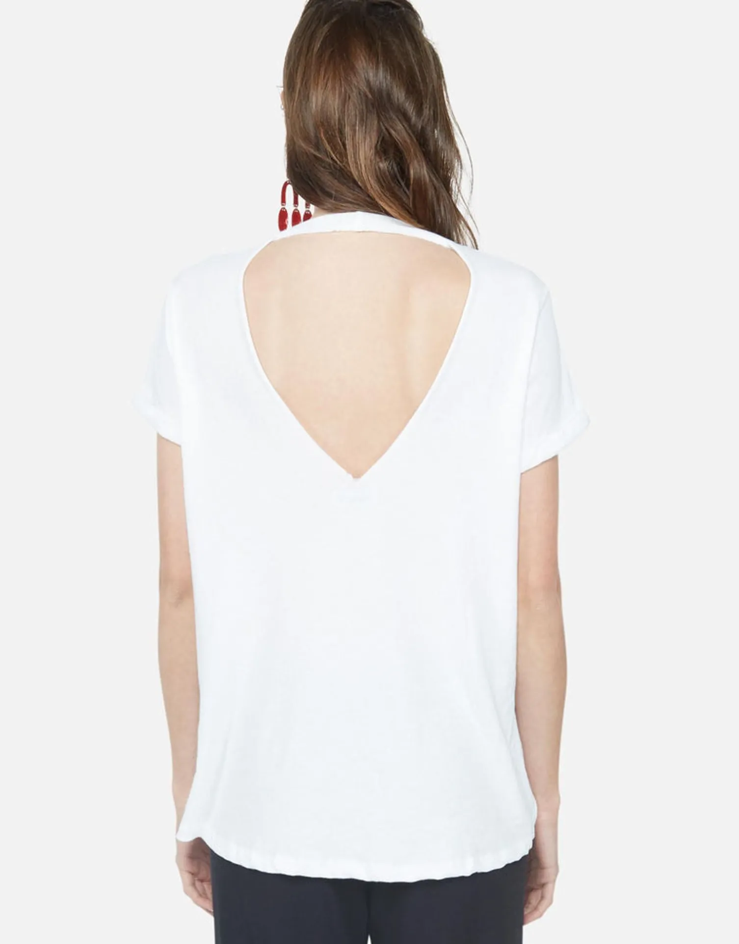 Lauren Moshi Skull Crest S/S Tee W/ V Cut-Out Back | Moxie By *Women Short Sleeve