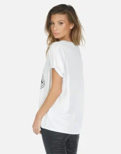 Lauren Moshi Skull Lip Boyfriend V-Neck Tee | Elara By *Women Short Sleeve