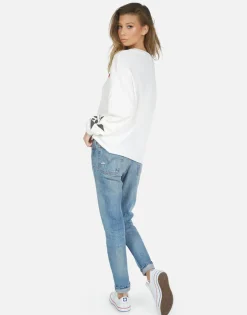 Lauren Moshi Skull Lip Long Sleeve Crop Pullover | Lee By *Women Long Sleeve