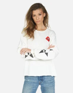 Lauren Moshi Skull Lip Long Sleeve Crop Pullover | Lee By *Women Long Sleeve