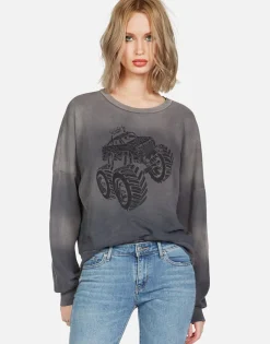 Lauren Moshi Skull Monster Truck L/S Boyfriend Pullover | Sierra By *Women Long Sleeve