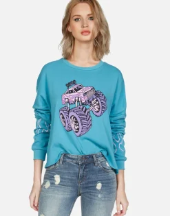 Lauren Moshi Skull Monster Truck L/S Pullover | Lee By *Women Long Sleeve