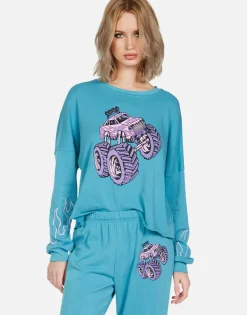 Lauren Moshi Skull Monster Truck L/S Pullover | Lee By *Women Long Sleeve